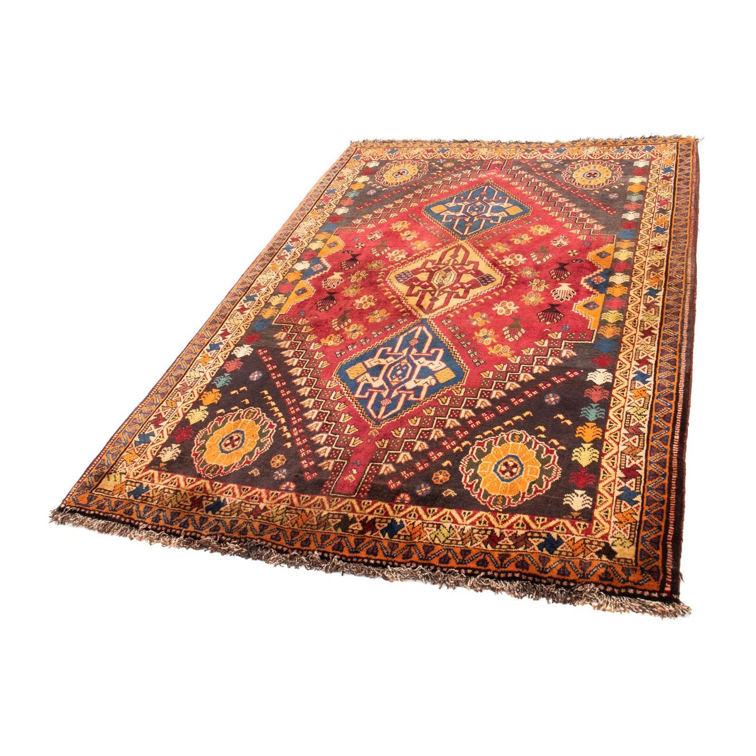 Alfombra persa - Nómada - 175 x 120 cm - rojo oscuro