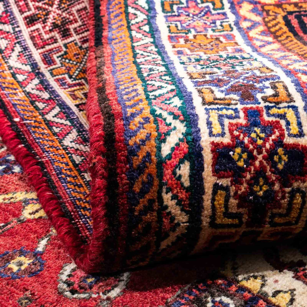 Alfombra persa - Nómada - 250 x 153 cm - rojo oscuro