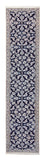 Alfombra de pasillo Alfombra Persa - Nain - Real - 367 x 75 cm - azul oscuro