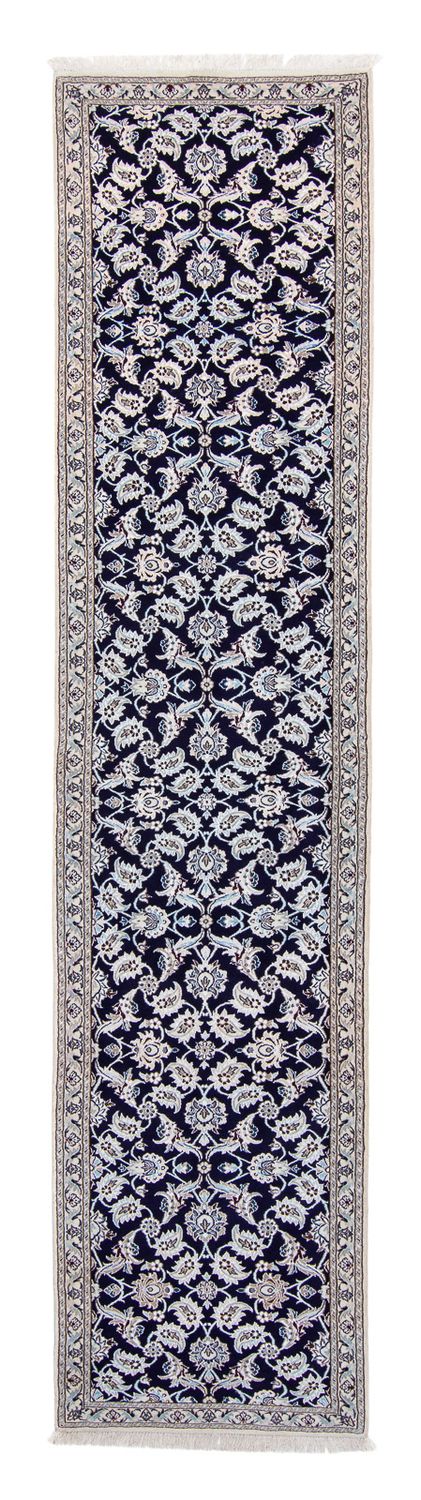 Alfombra de pasillo Alfombra Persa - Nain - Real - 367 x 75 cm - azul oscuro