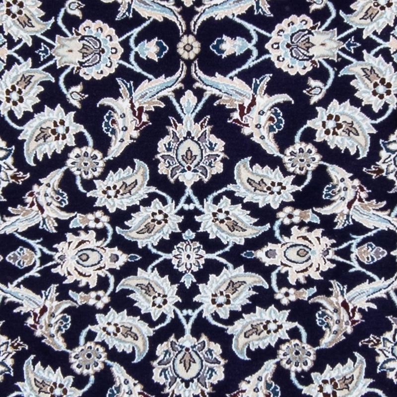 Alfombra de pasillo Alfombra Persa - Nain - Real - 367 x 75 cm - azul oscuro