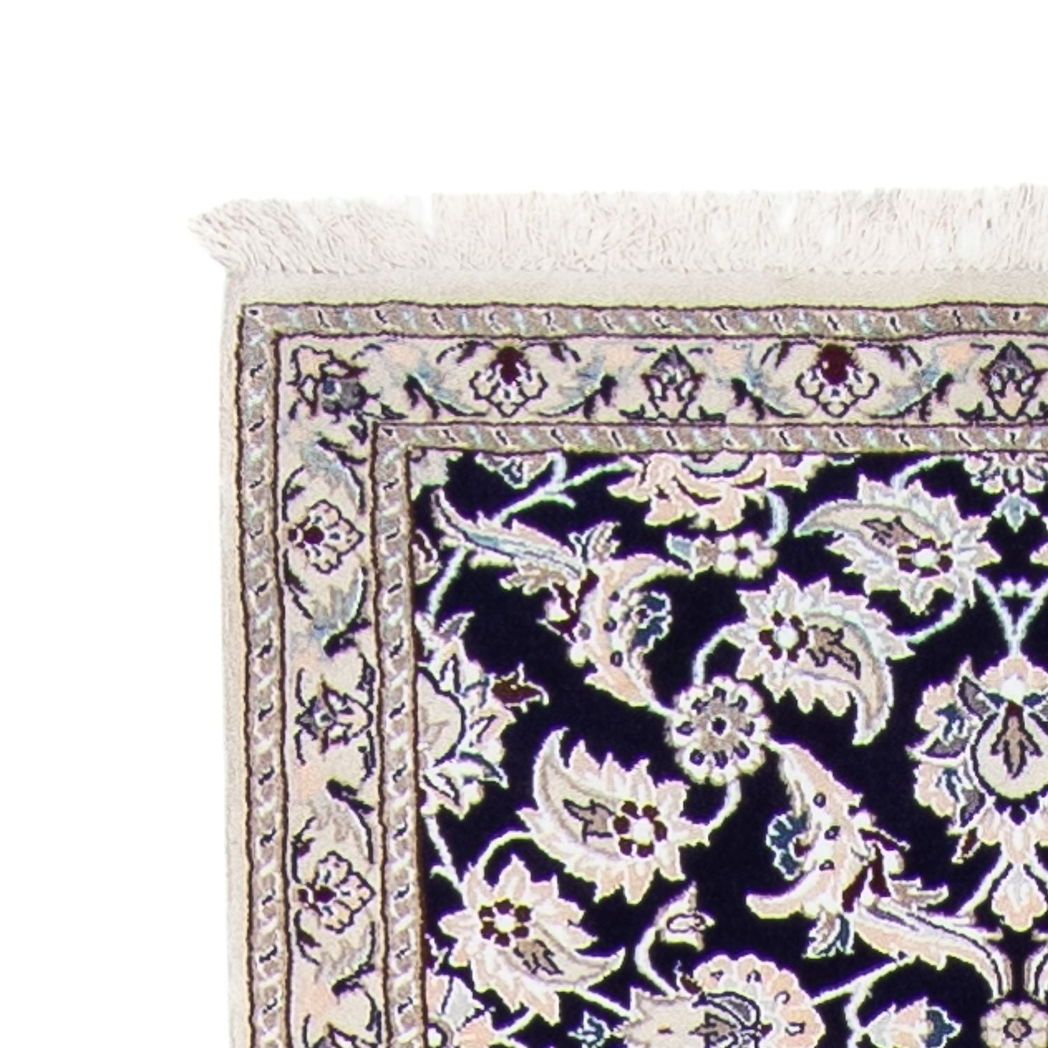 Alfombra de pasillo Alfombra Persa - Nain - Real - 367 x 75 cm - azul oscuro