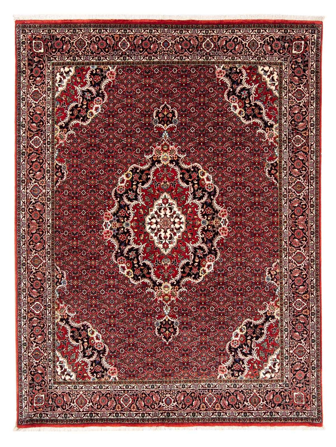 Alfombra persa - Bidjar - 229 x 172 cm - rojo oscuro