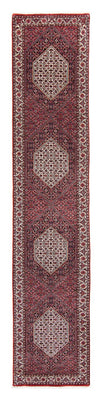 Alfombra de pasillo Alfombra persa - Bidjar - 415 x 78 cm - rojo oscuro