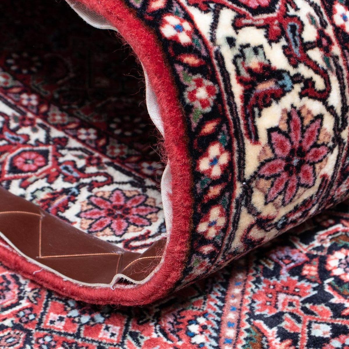 Alfombra de pasillo Alfombra persa - Bidjar - 415 x 78 cm - rojo oscuro