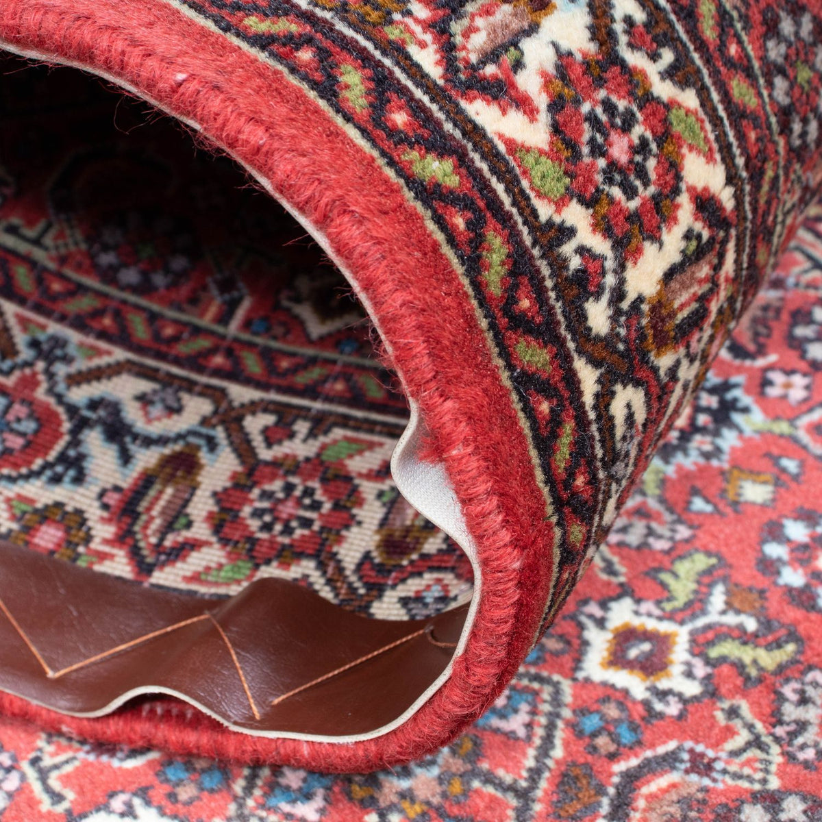 Alfombra de pasillo Alfombra persa - Bidjar - 243 x 68 cm - rojo claro