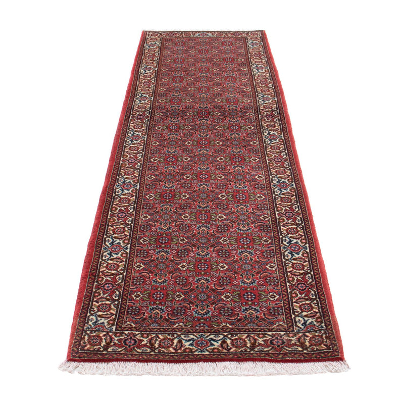 Alfombra de pasillo Alfombra persa - Bidjar - 243 x 68 cm - rojo claro