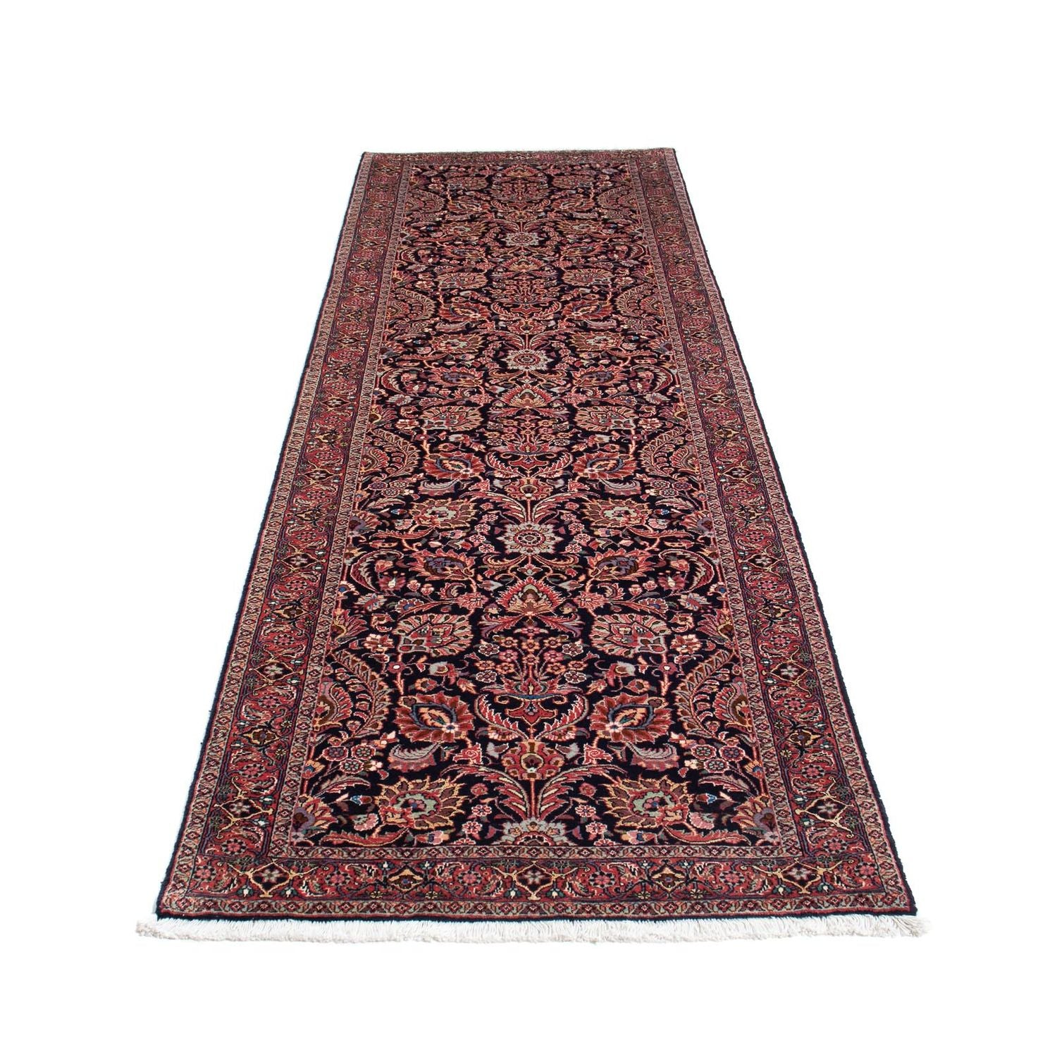 Alfombra de pasillo Alfombra persa - Bidjar - 298 x 83 cm - azul oscuro