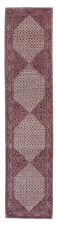 Alfombra de pasillo Alfombra persa - Bidjar - 418 x 86 cm - rojo claro