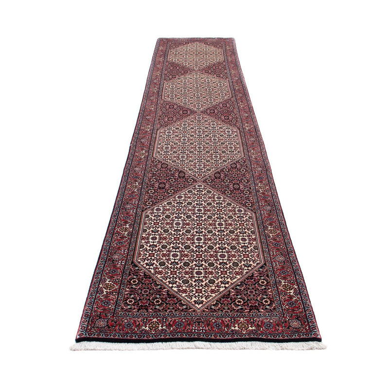 Alfombra de pasillo Alfombra persa - Bidjar - 418 x 86 cm - rojo claro