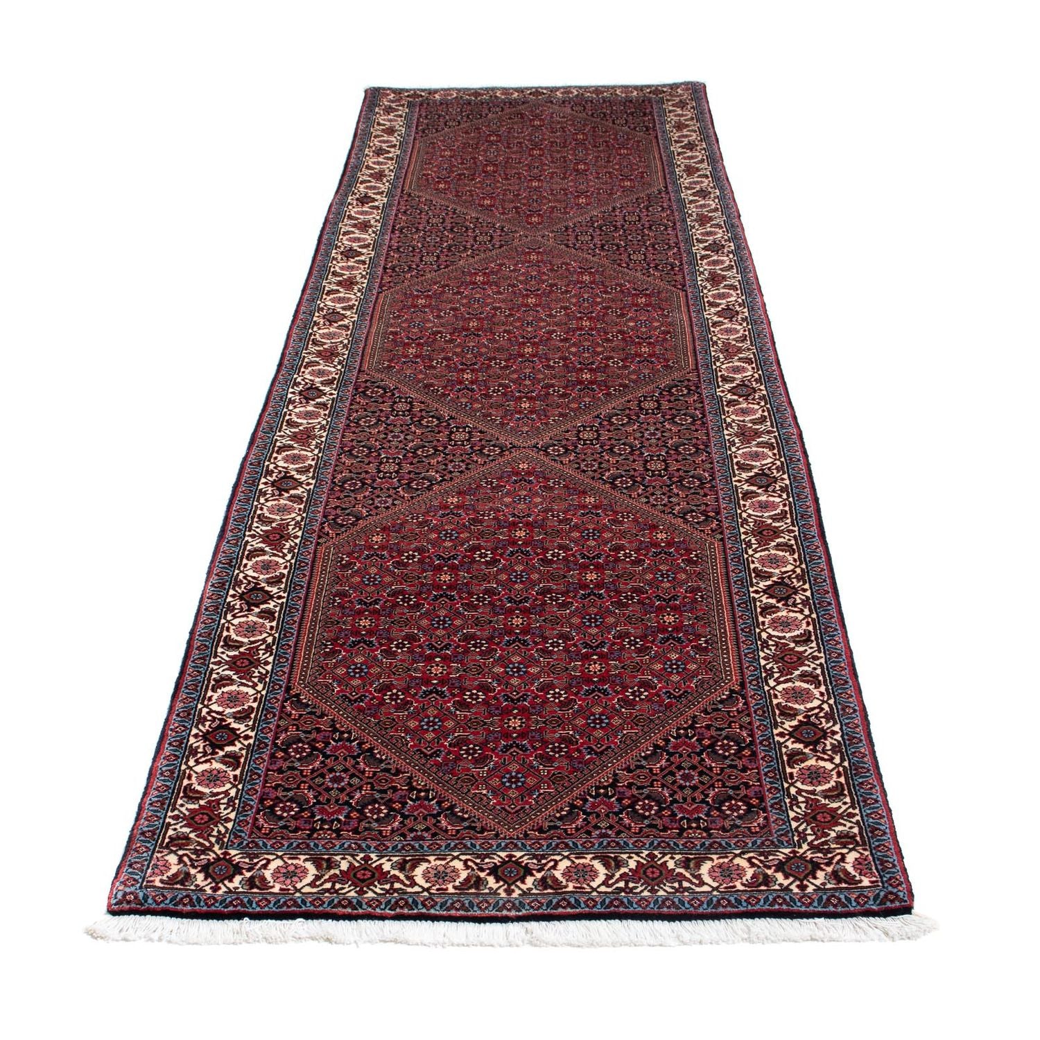 Alfombra de pasillo Alfombra persa - Bidjar - 306 x 85 cm - óxido