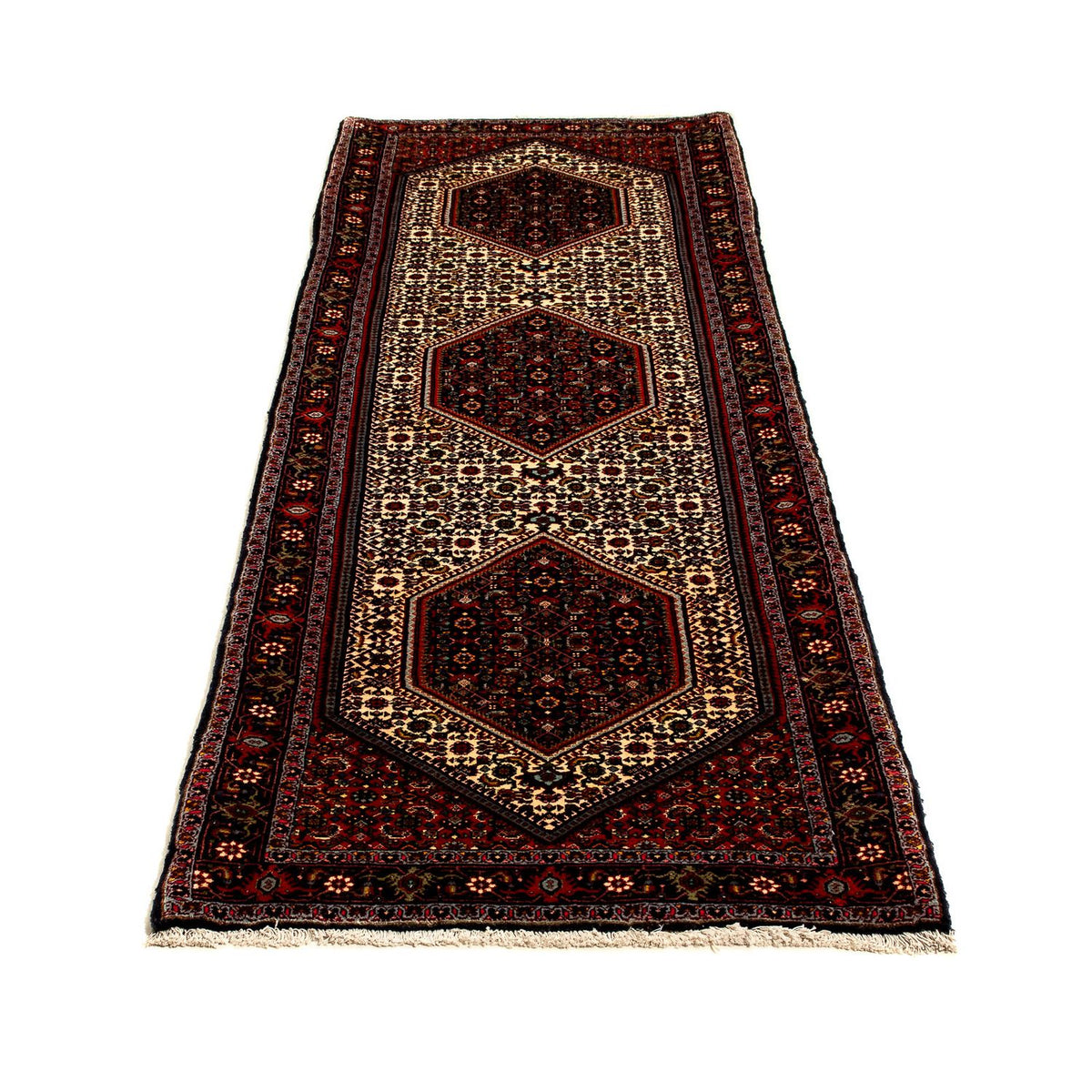 Alfombra de pasillo Alfombra persa - Bidjar - 235 x 74 cm - rojo oscuro