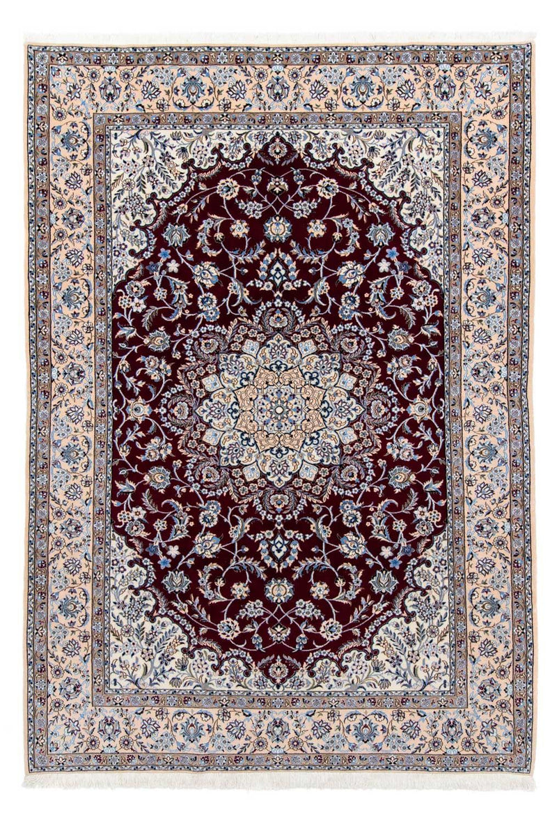 Alfombra Persa - Nain - Real - 305 x 201 cm - rojo oscuro