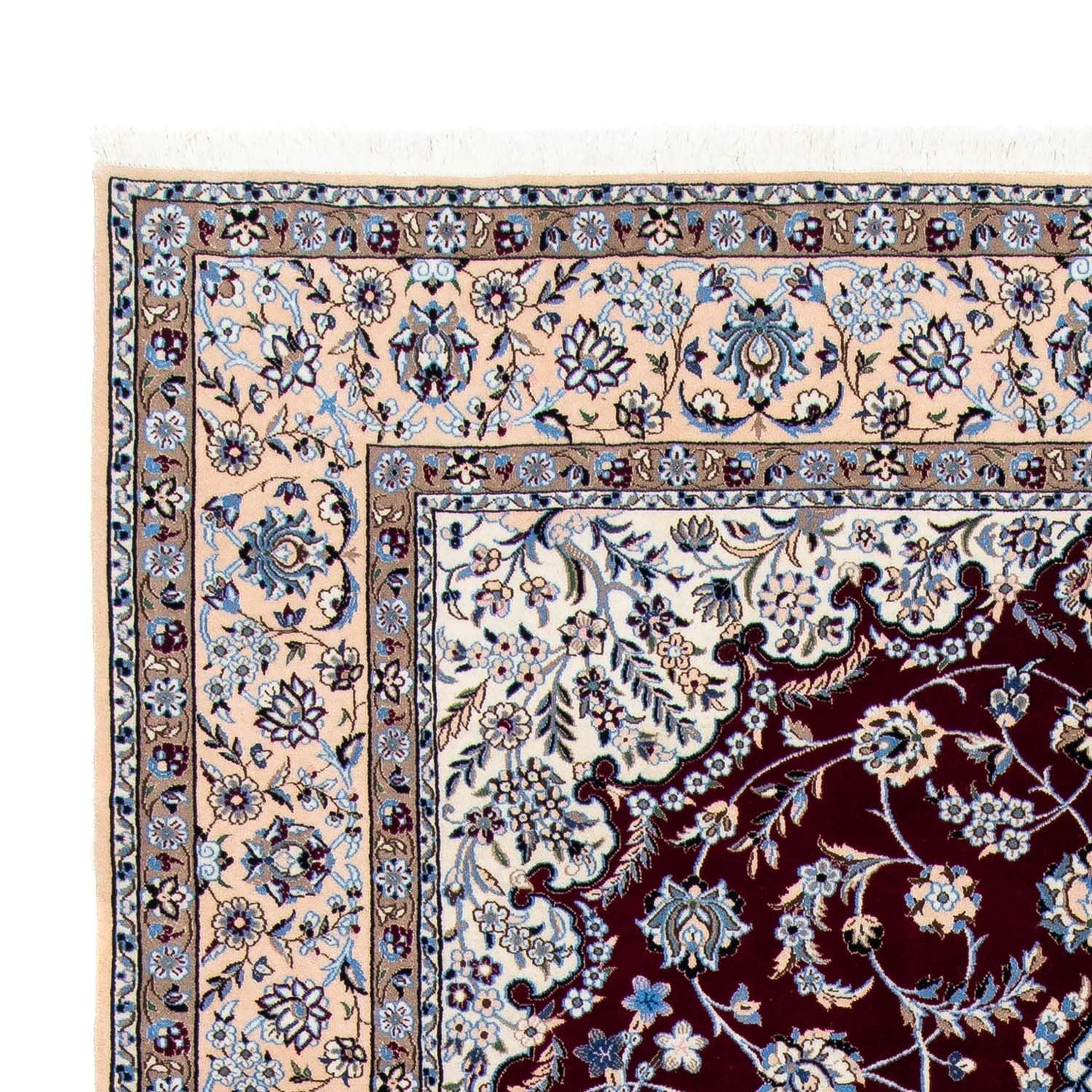 Alfombra Persa - Nain - Real - 305 x 201 cm - rojo oscuro