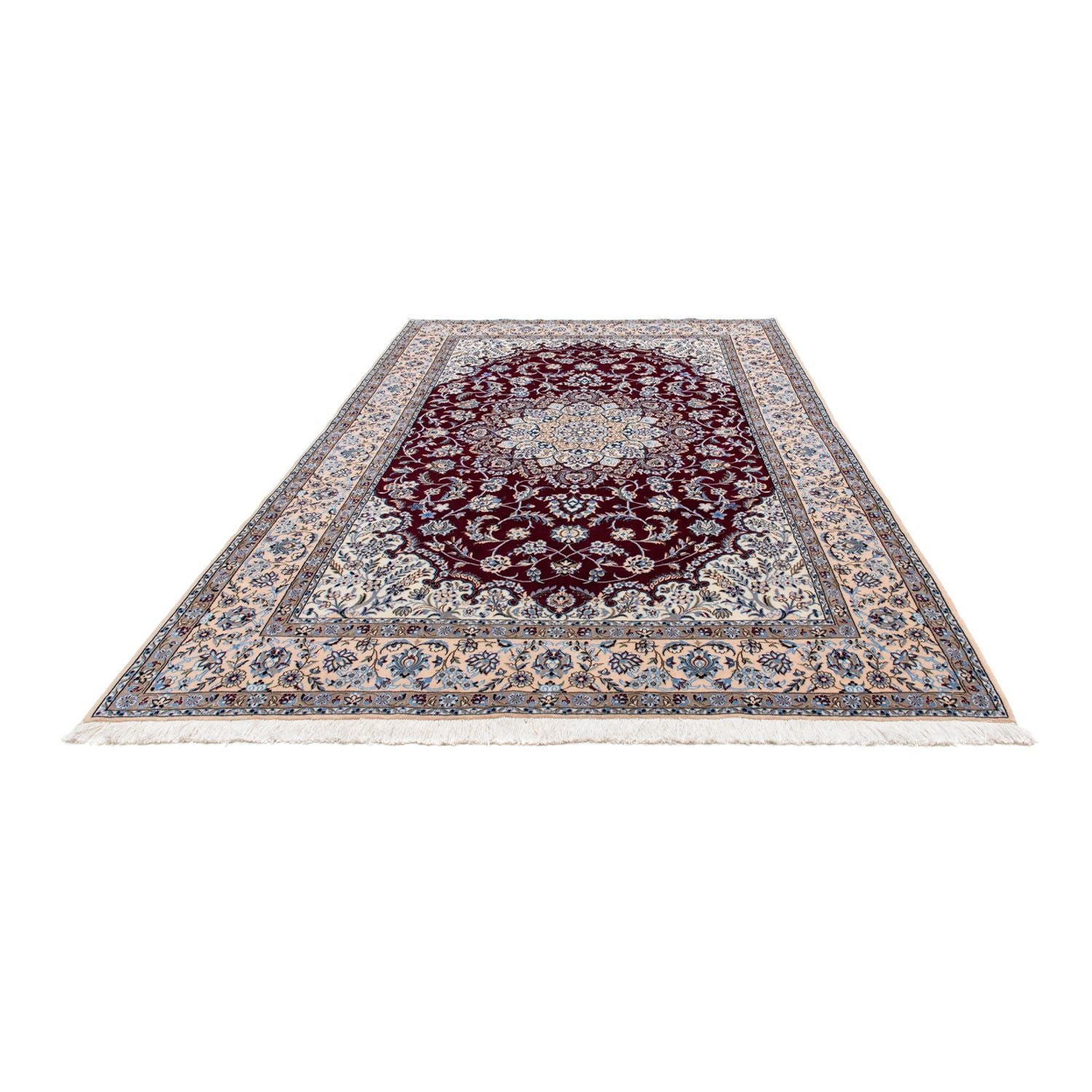 Alfombra Persa - Nain - Real - 305 x 201 cm - rojo oscuro