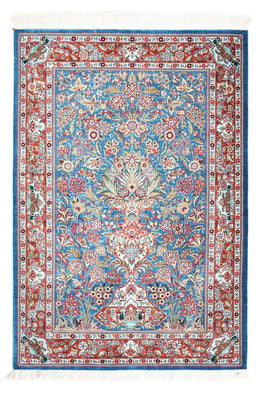 Alfombra persa - Ghom - 119 x 81 cm - azul claro