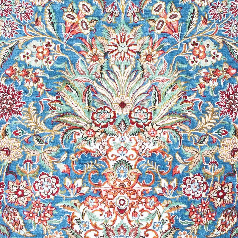 Alfombra persa - Ghom - 119 x 81 cm - azul claro