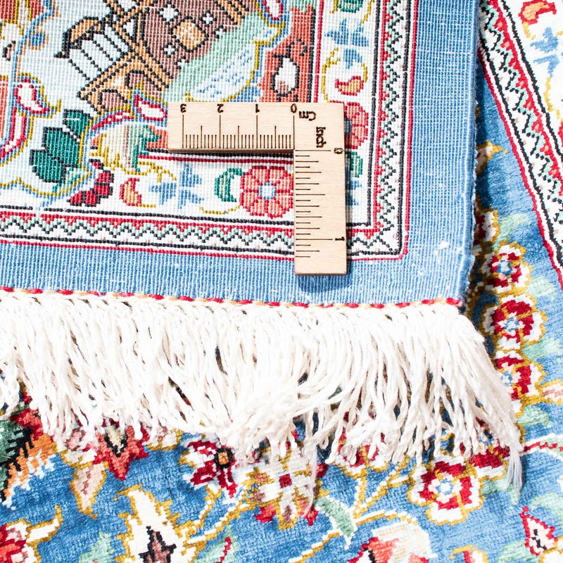 Alfombra persa - Ghom - 119 x 81 cm - azul claro