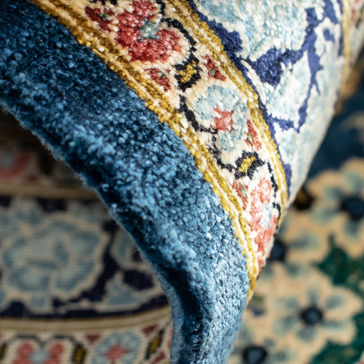 Alfombra persa - Ghom - 86 x 58 cm - azul