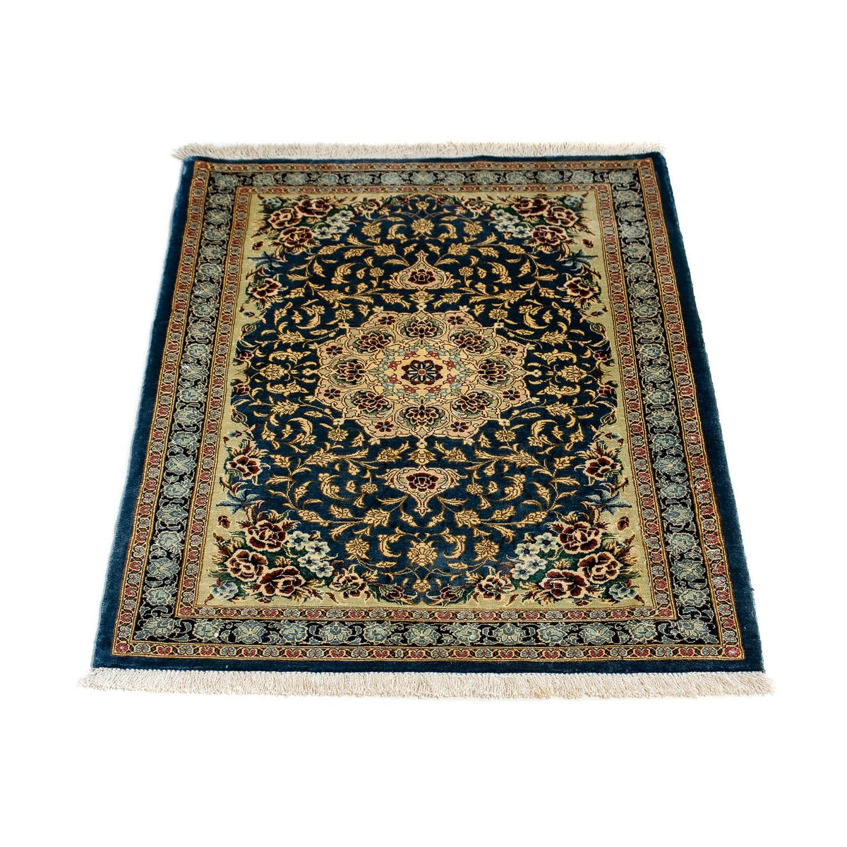Alfombra persa - Ghom - 86 x 58 cm - azul