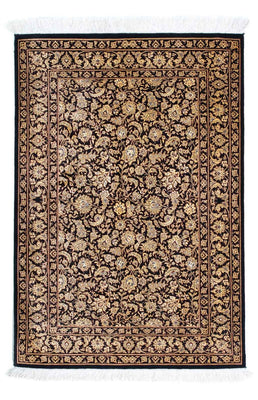 Alfombra persa - Ghom - 118 x 80 cm - azul oscuro