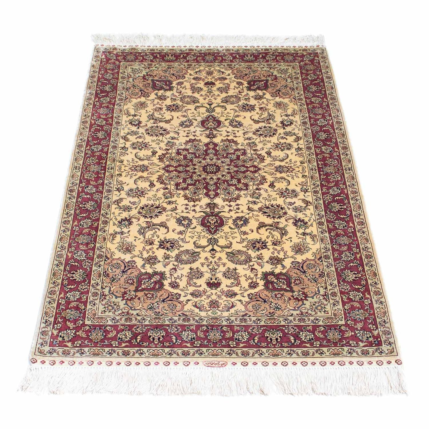 Alfombra oriental - Hereke - 122 x 69 cm - rojo oscuro