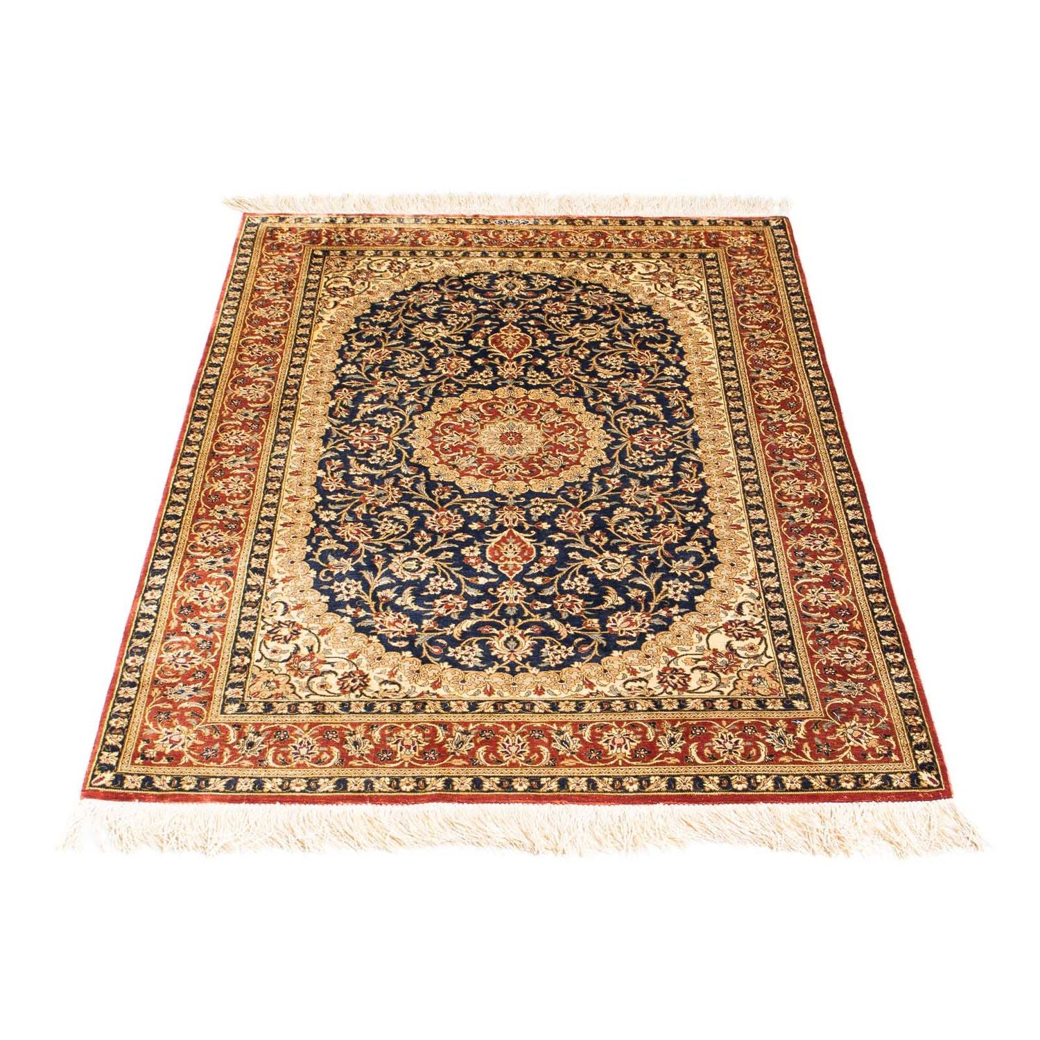 Alfombra persa - Ghom - 116 x 78 cm - marrón claro