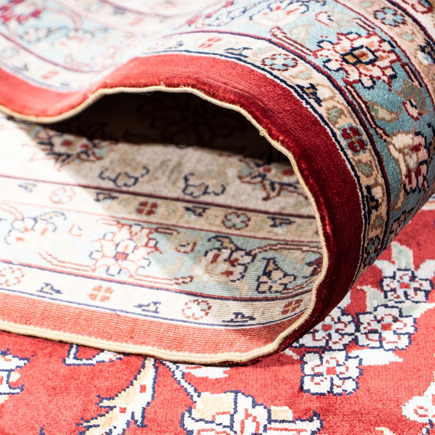 Alfombra oriental - Hereke - 246 x 170 cm - rojo oscuro