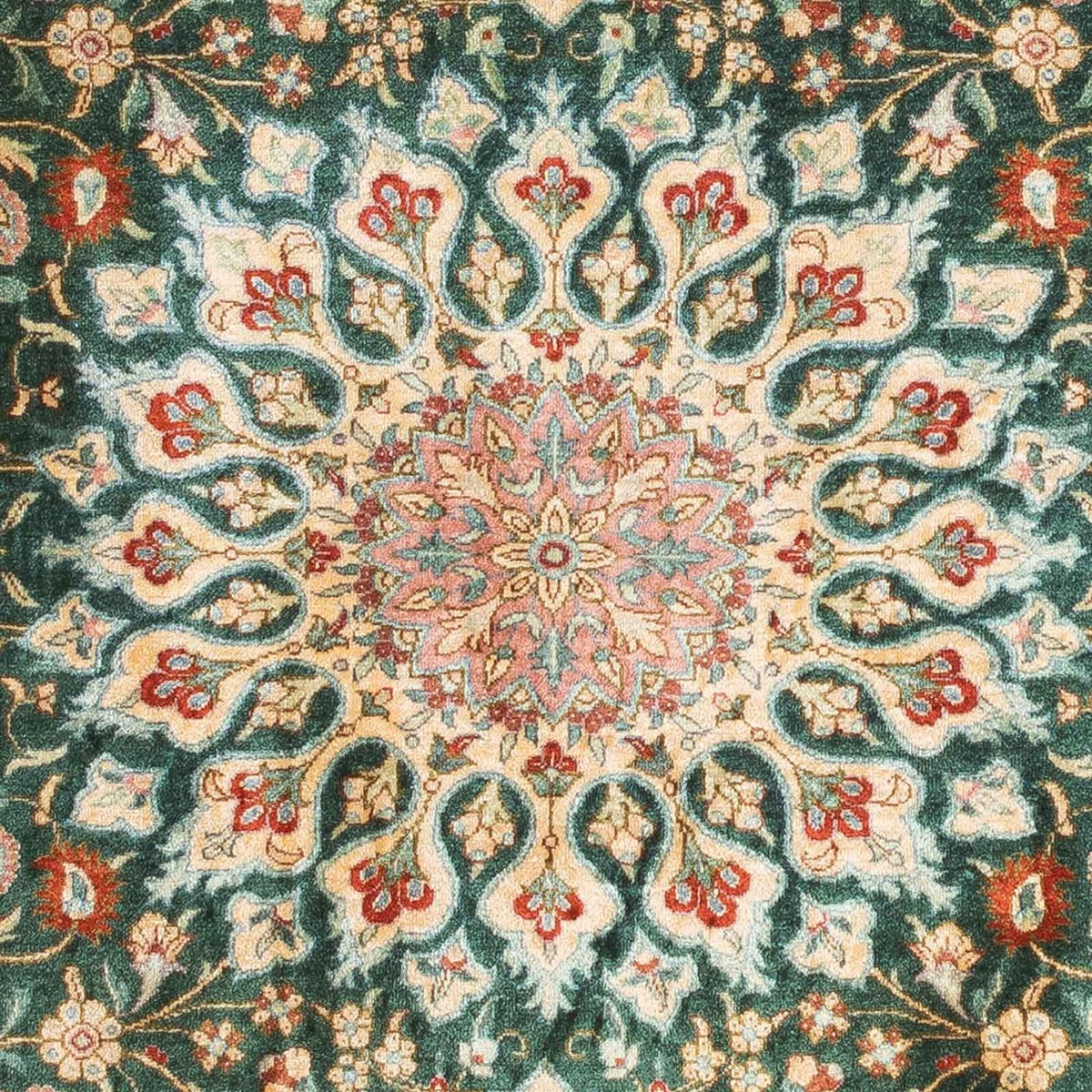 Alfombra persa - Ghom - 115 x 80 cm - verde