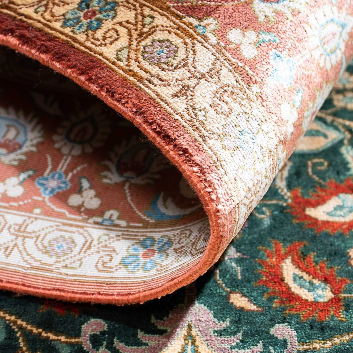 Alfombra persa - Ghom - 115 x 80 cm - verde