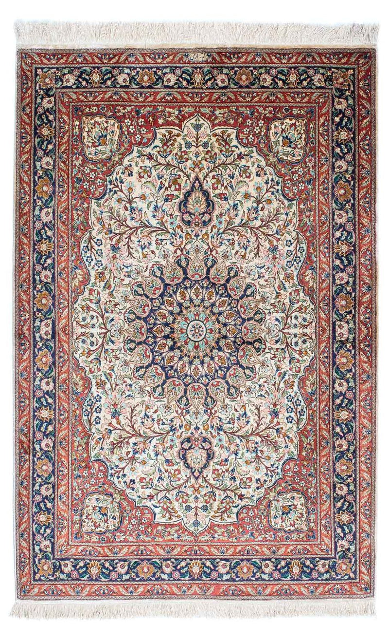 Alfombra persa - Ghom - 155 x 104 cm - beige