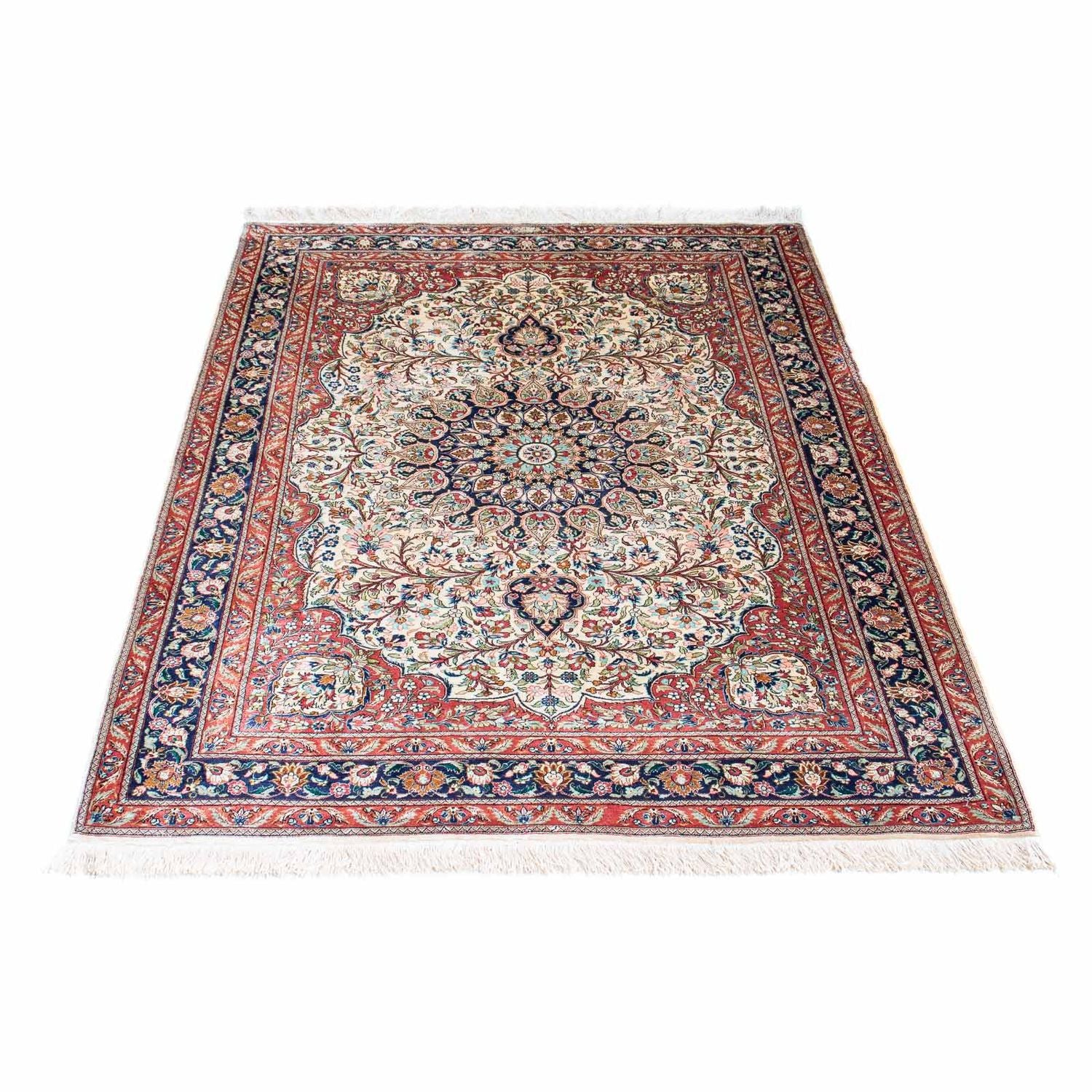 Alfombra persa - Ghom - 155 x 104 cm - beige