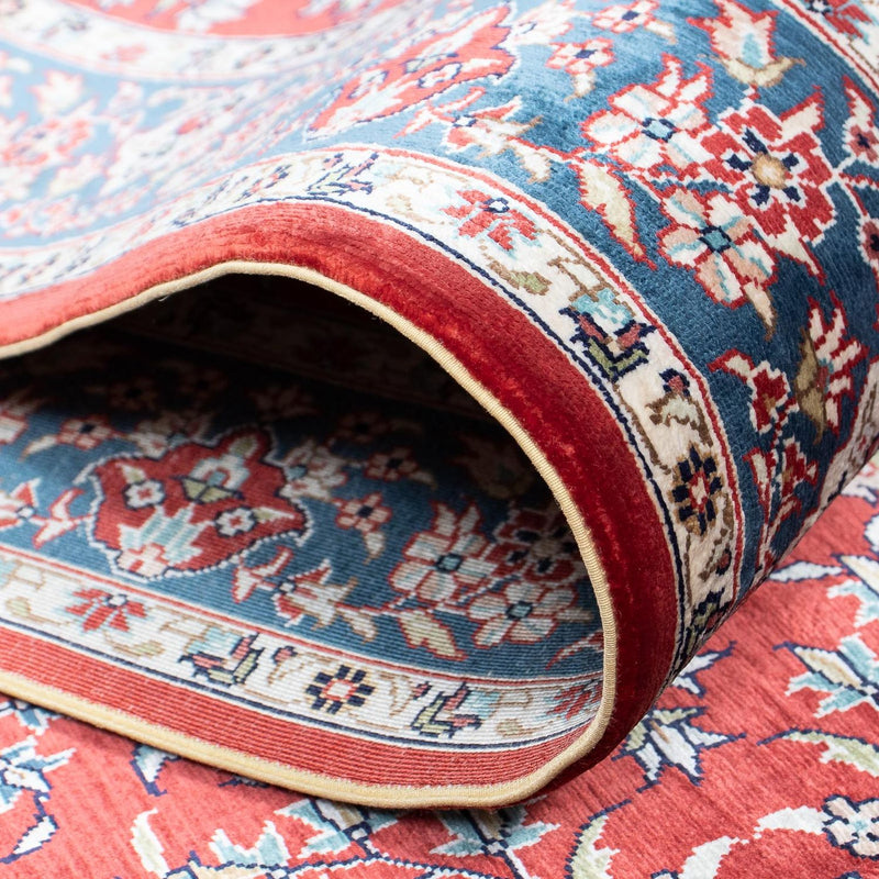 Alfombra de pasillo Alfombra oriental - Hereke - 369 x 78 cm - rojo oscuro