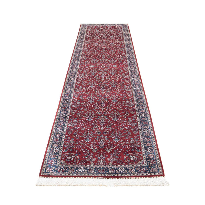 Alfombra de pasillo Alfombra oriental - Hereke - 369 x 78 cm - rojo oscuro
