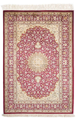 Alfombra oriental - Hereke - 122 x 76 cm - rojo oscuro