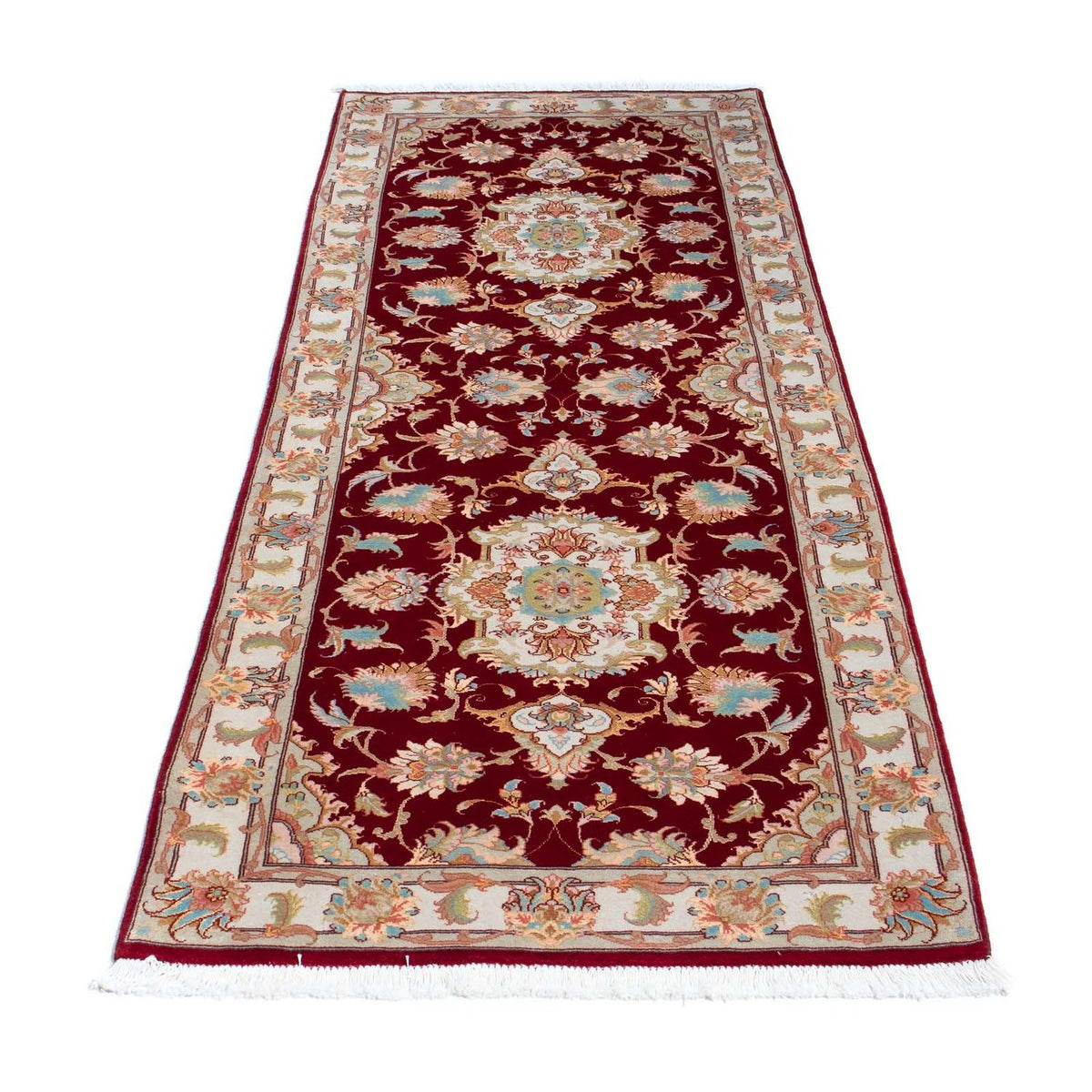 Alfombra de pasillo Alfombra persa - Tabriz - 206 x 78 cm - rojo oscuro