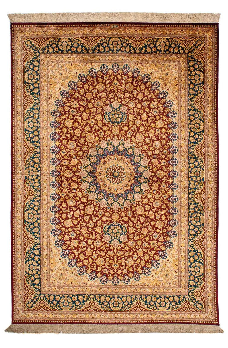 Alfombra de seda - Seda china - 198 x 137 cm - multicolor