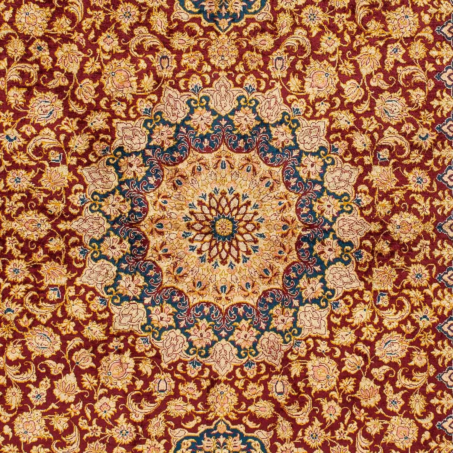 Alfombra de seda - Seda china - 198 x 137 cm - multicolor