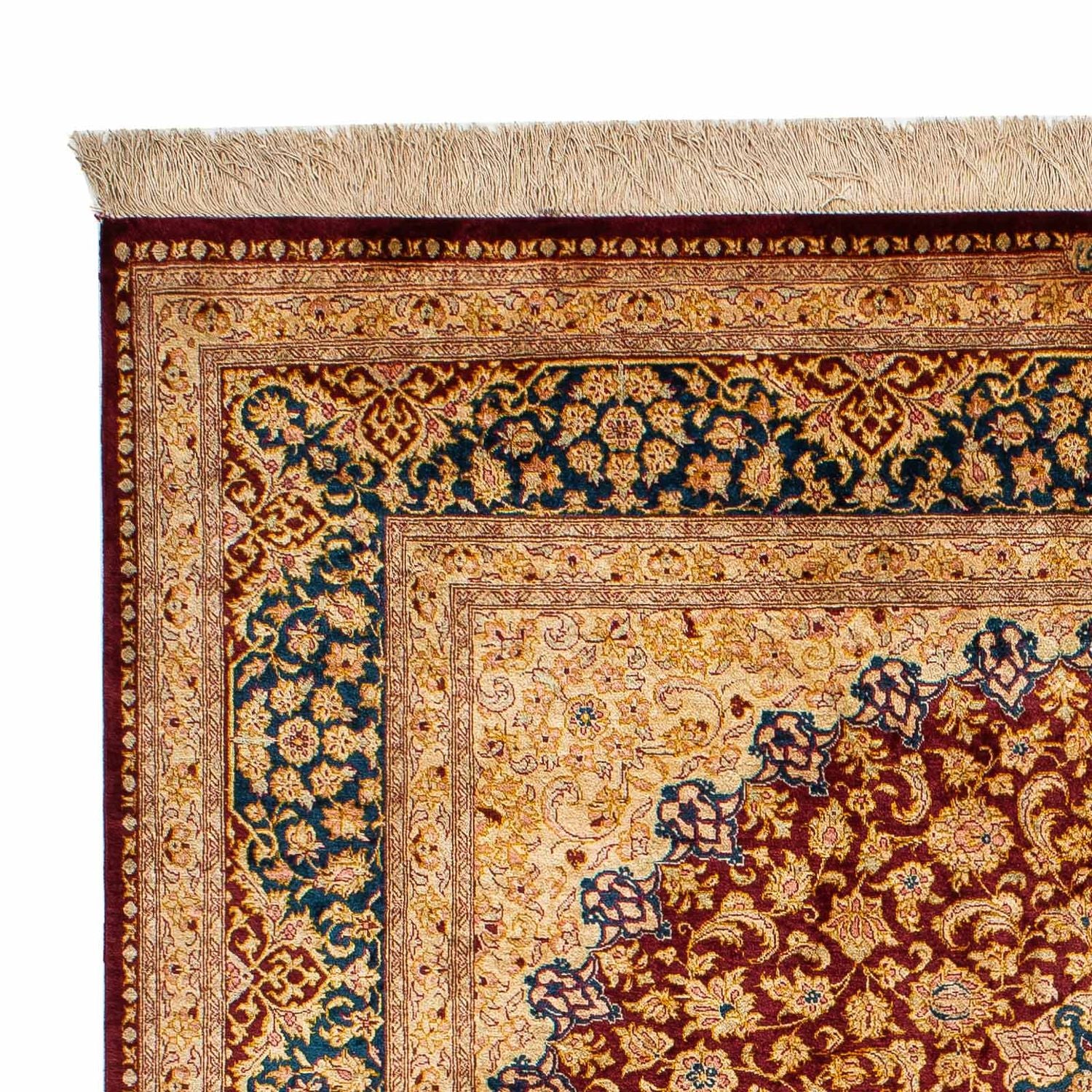 Alfombra de seda - Seda china - 198 x 137 cm - multicolor