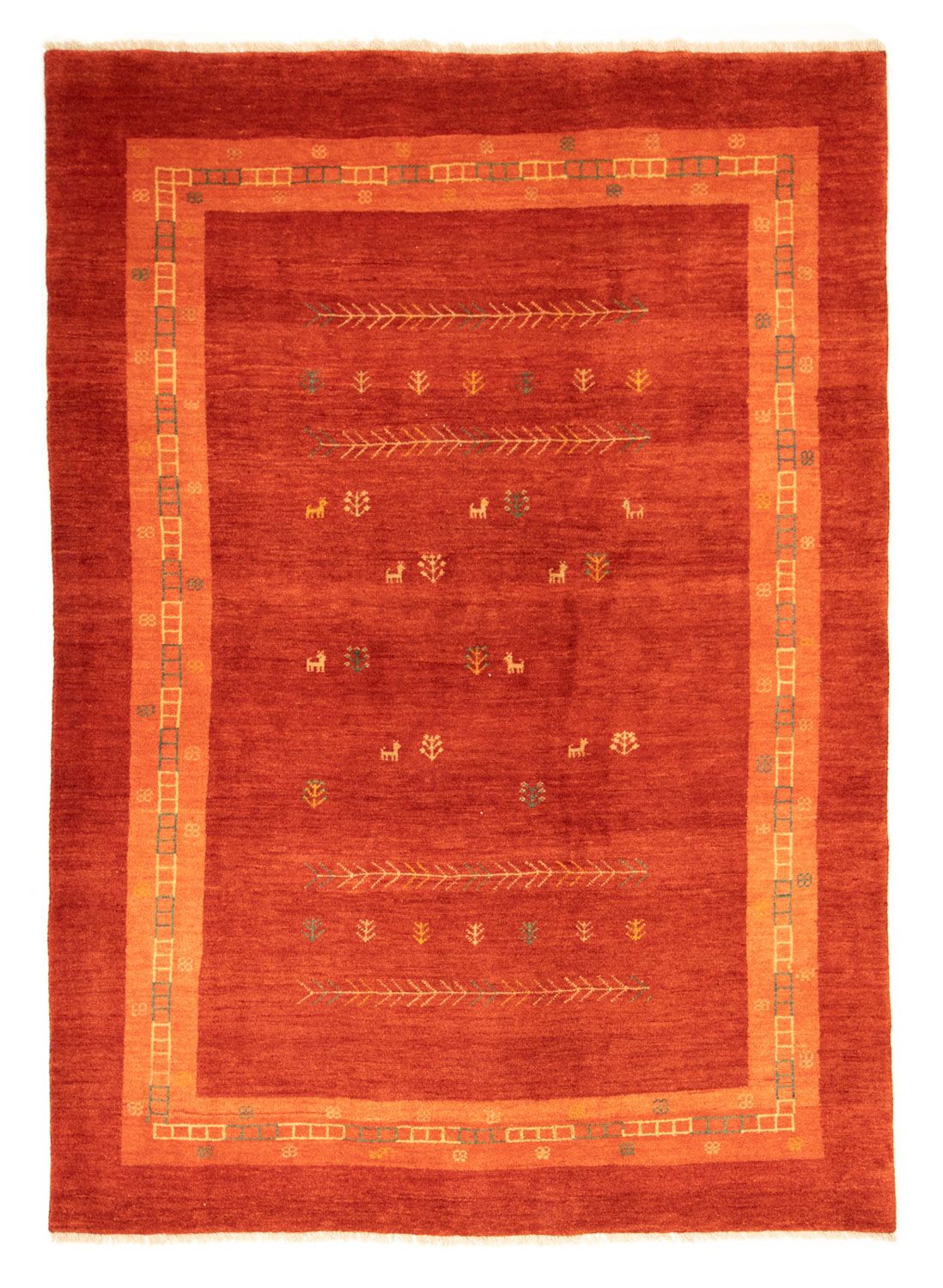 Alfombra Gabbeh - Loribaft Persa - 233 x 173 cm - rojo
