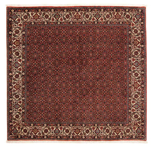 Alfombra persa - Bidjar cuadrado  - 203 x 197 cm - rojo oscuro