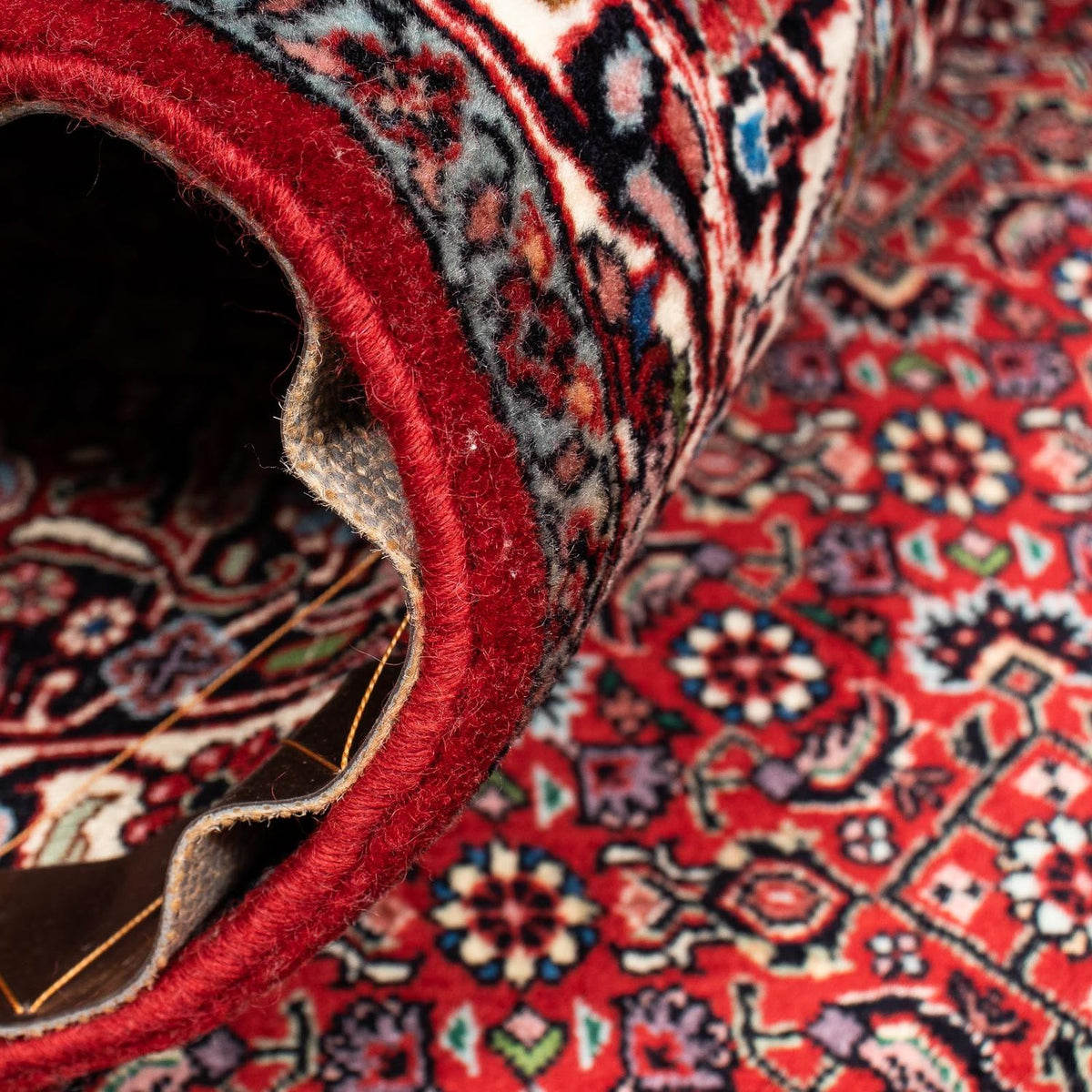 Alfombra persa - Bidjar cuadrado  - 205 x 205 cm - rojo oscuro