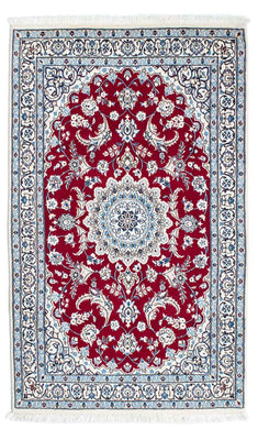 Alfombra Persa - Nain - Real - 184 x 108 cm - rojo oscuro