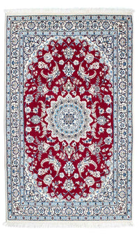 Alfombra Persa - Nain - Real - 184 x 108 cm - rojo oscuro