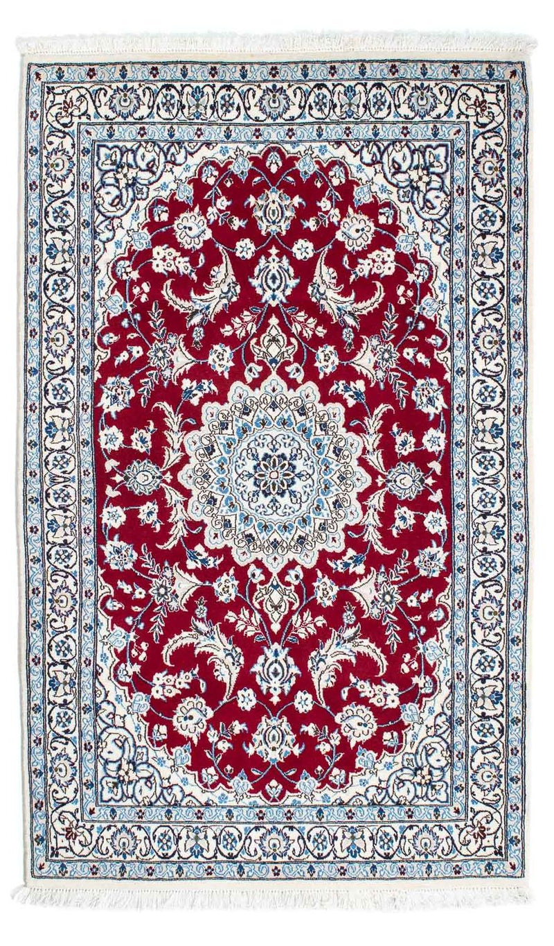 Alfombra Persa - Nain - Real - 184 x 108 cm - rojo oscuro