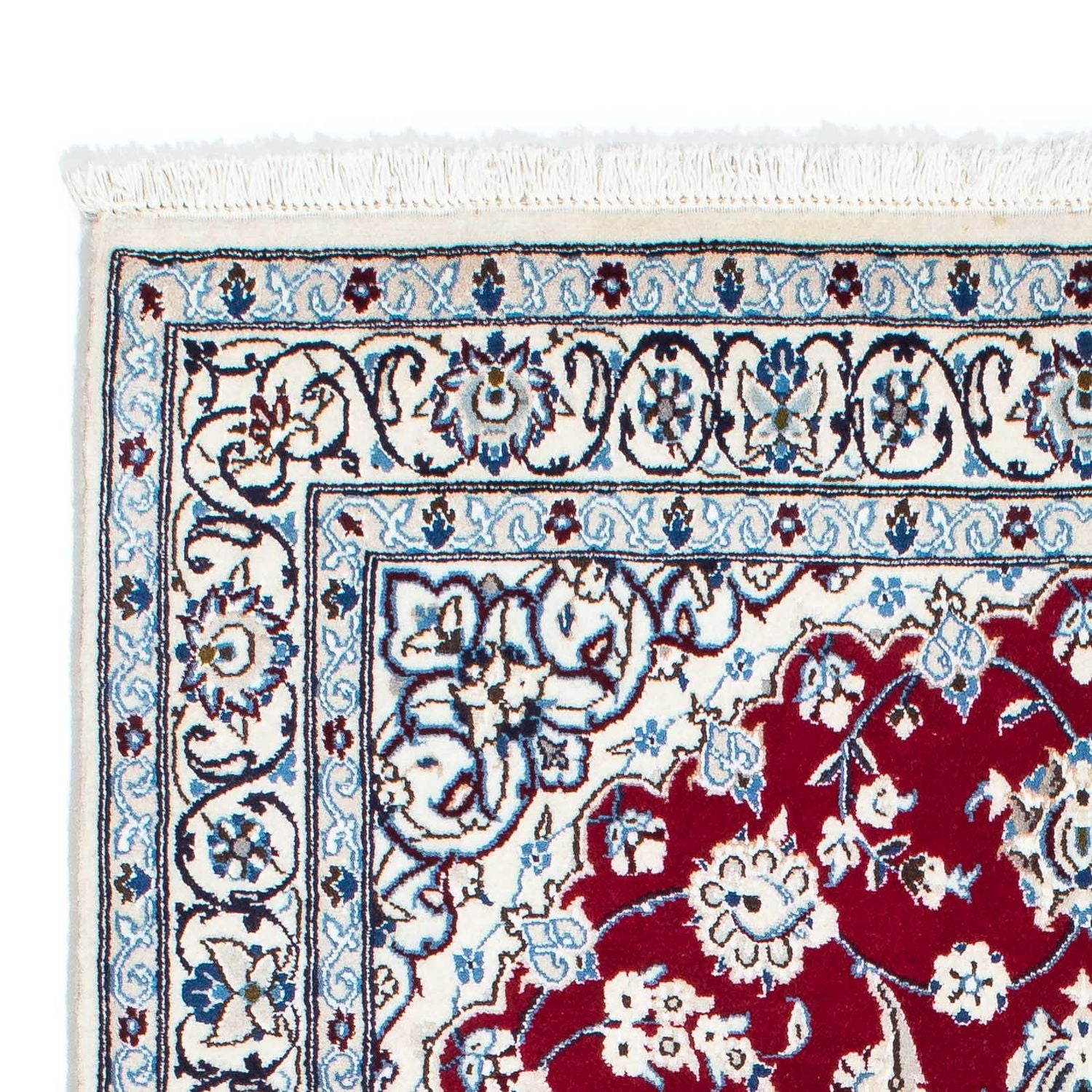 Alfombra Persa - Nain - Real - 184 x 108 cm - rojo oscuro