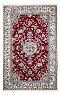 Alfombra Persa - Nain - Prima - 242 x 158 cm - rojo oscuro
