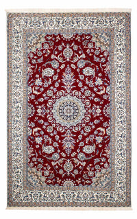 Alfombra Persa - Nain - Prima - 242 x 158 cm - rojo oscuro