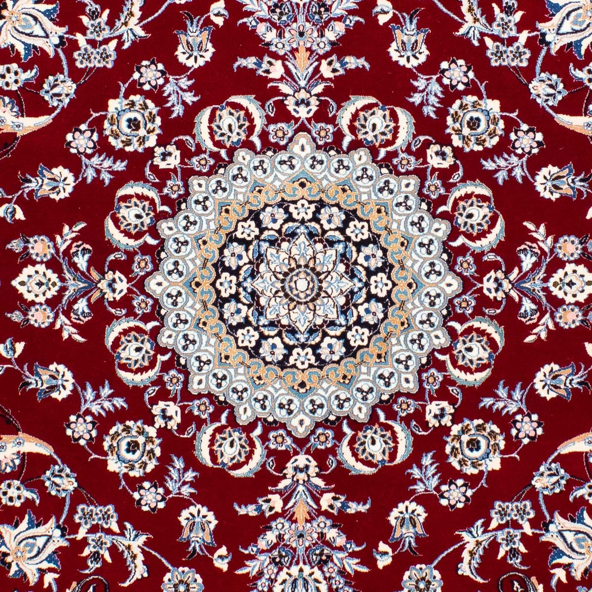 Alfombra Persa - Nain - Prima - 242 x 158 cm - rojo oscuro