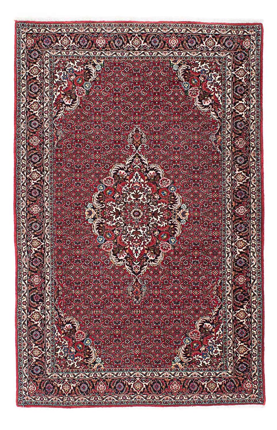 Alfombra persa - Bidjar - 211 x 132 cm - rojo